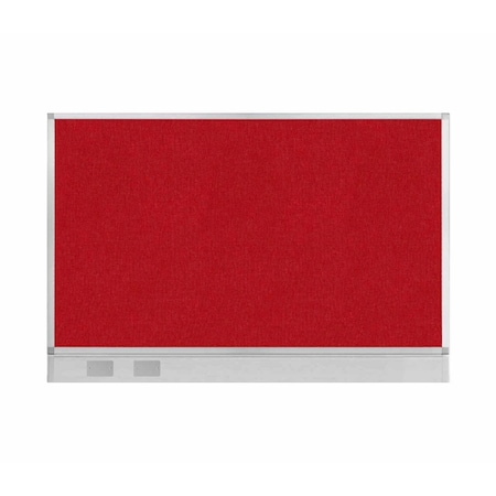 Versare Hush Panel Configurable Cubicle Partition 6' x 4' Red Fabric w/ Cable Channel 1855661